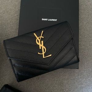 NWT Saint Laurent Black and Gold WALLET